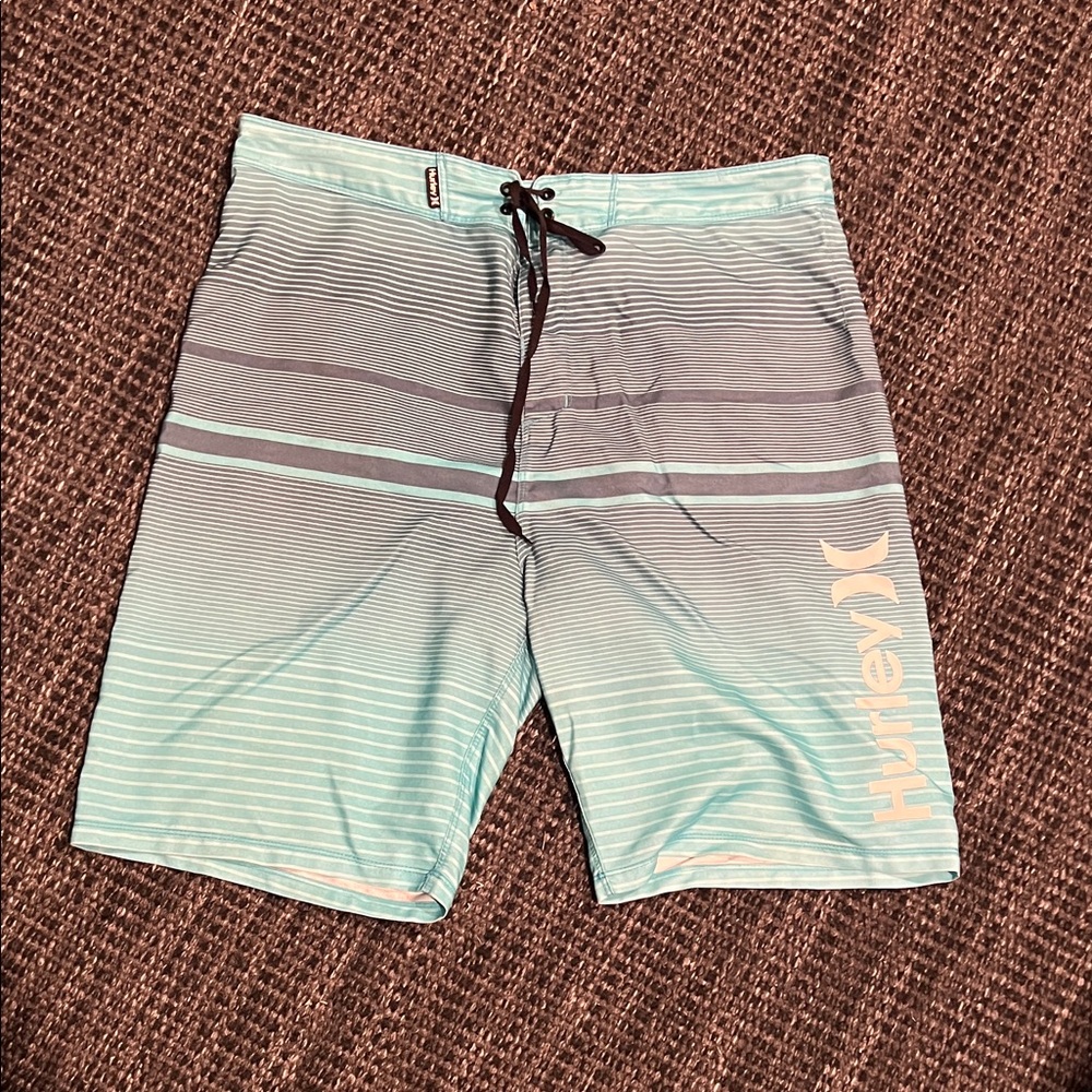 Hurley Men's Aqua and Gray Board Shorts